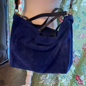Blue suede bag…